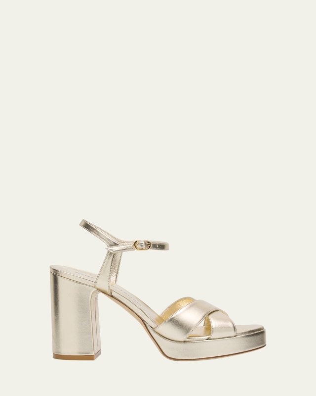 Dayna Metallic Crisscross Platform Sandals